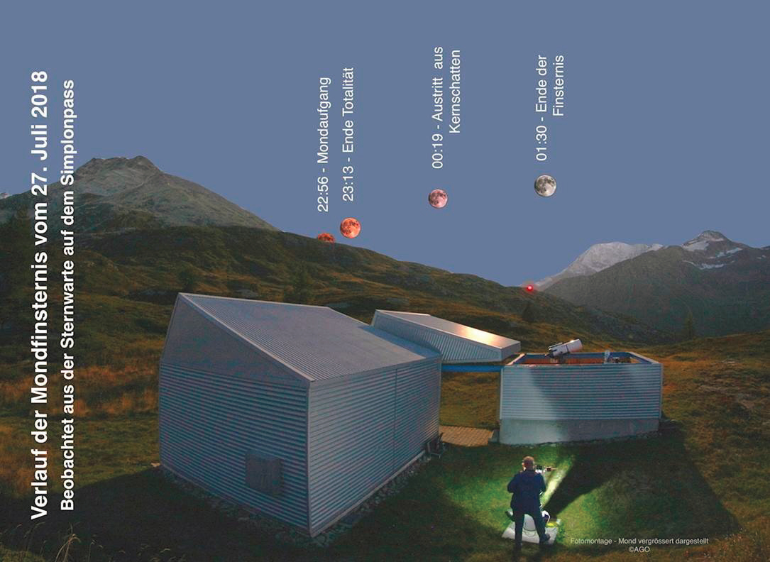 Totale Mondfinsternis 27. Juli 2018 Simplon